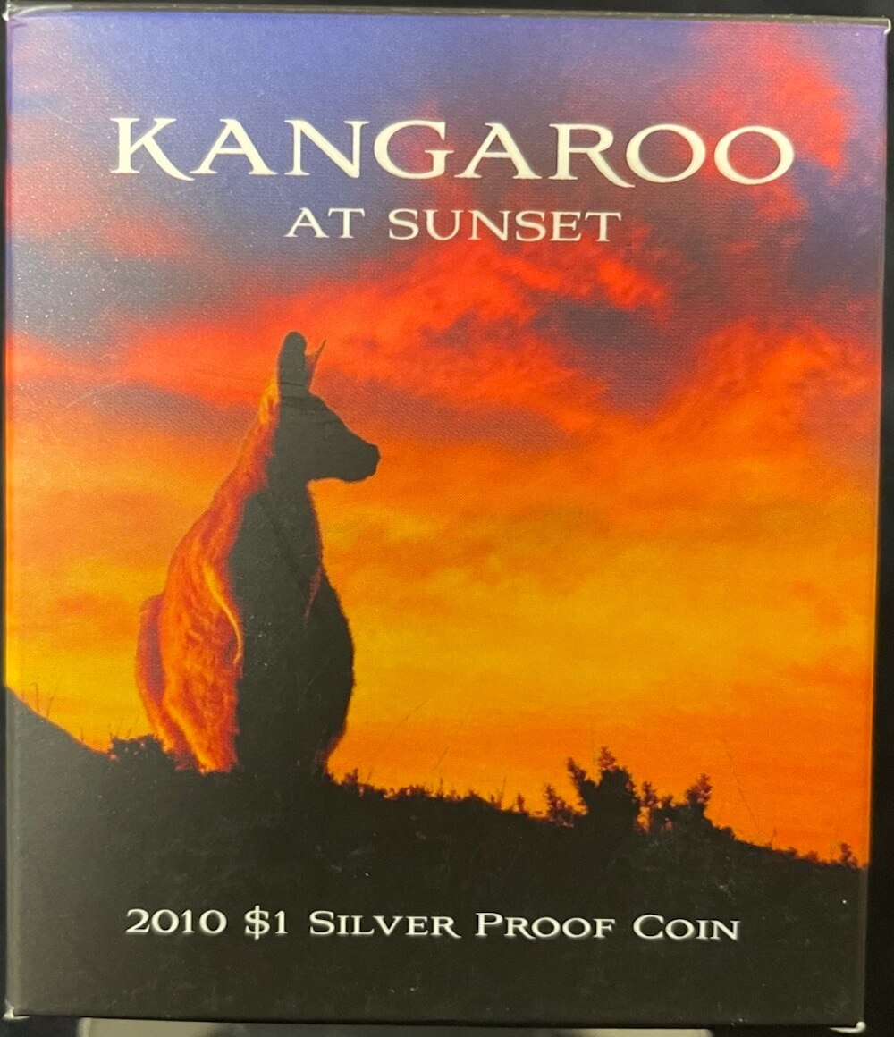 2010 One Dollar Silver Proof Coin Kangaroo At Sunset product image
