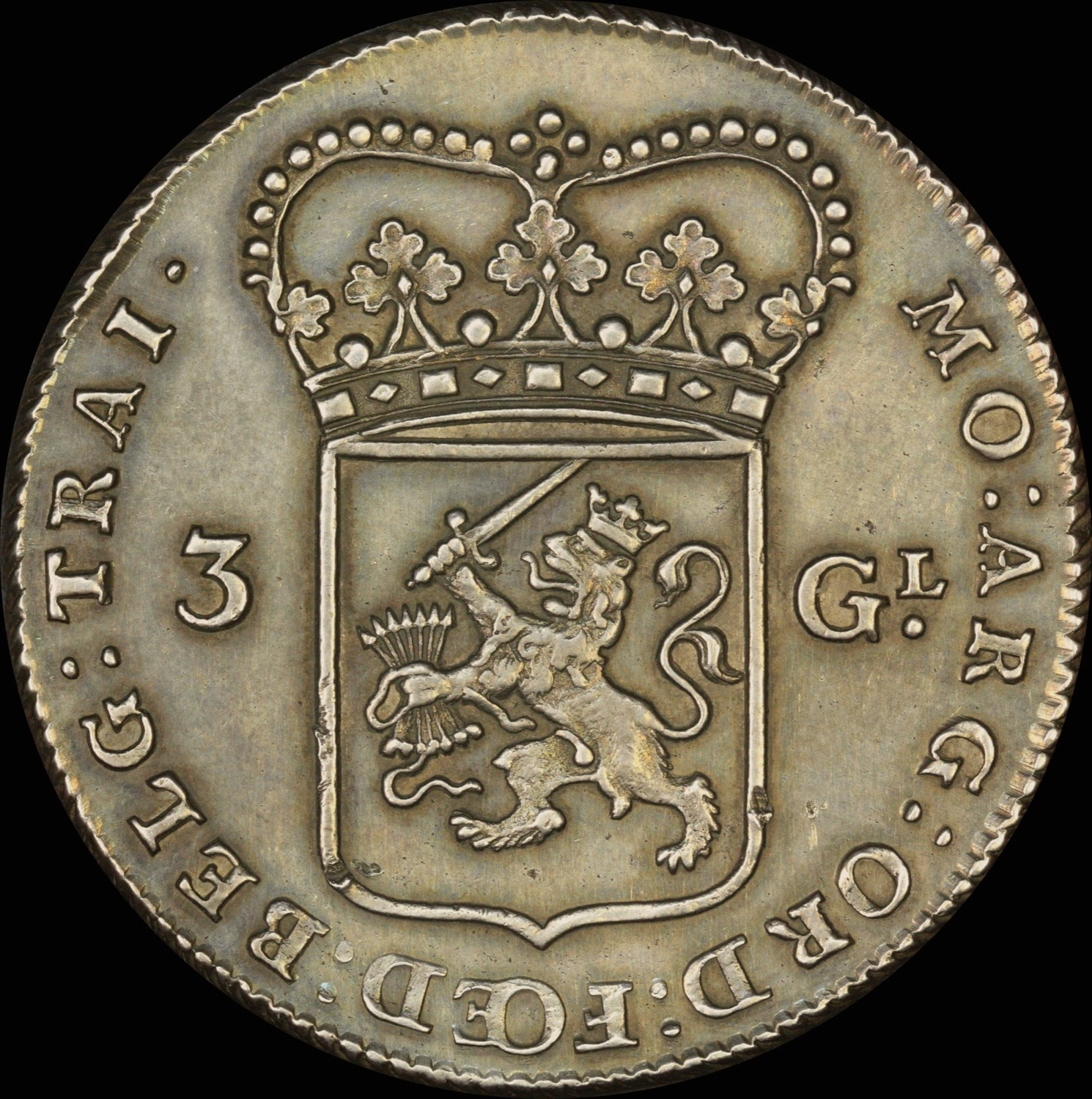 Netherlands (Utrecht) 1786 Silver 3 Guilder good EF product image