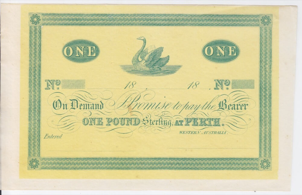 George Shenton Unissued One Pound Trader's Note Ca 1865 Extremely Fine product image