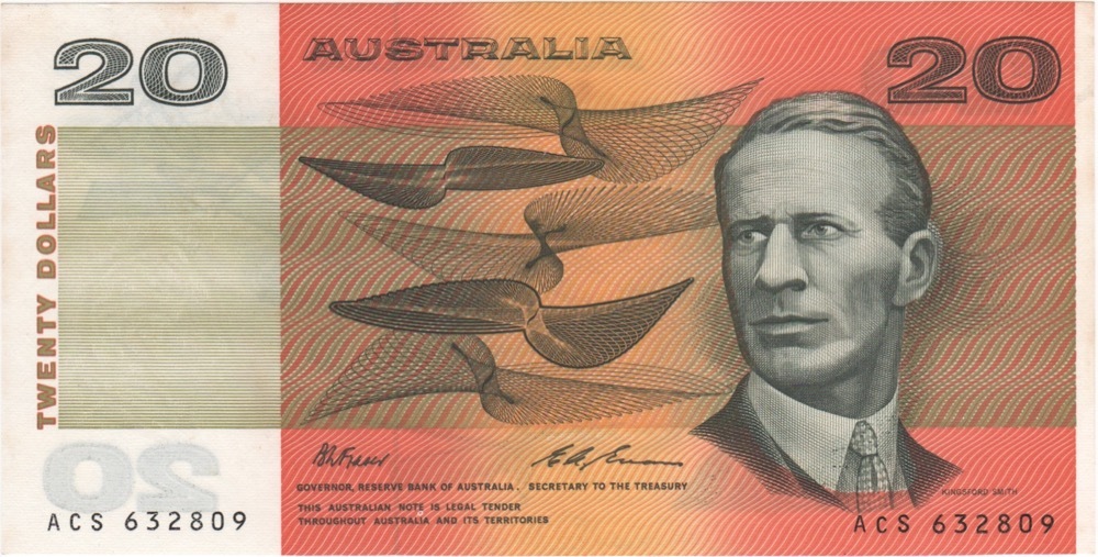 1993 $20 Note Paper Fraser/Evans  R415 Uncirculated product image