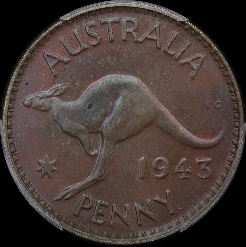 1943 Perth Proof Penny PCGS PR63BN product image
