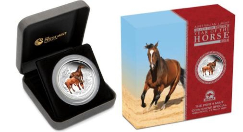 2014 Silver 2 Ounce Proof Coin Lunar Horse Perth ANDA Show Special product image