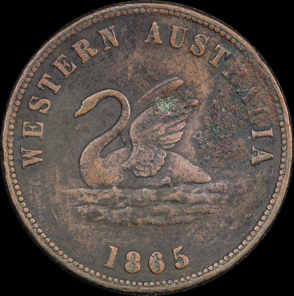 1865 Alfred Davies Copper Penny Token Very Good product image