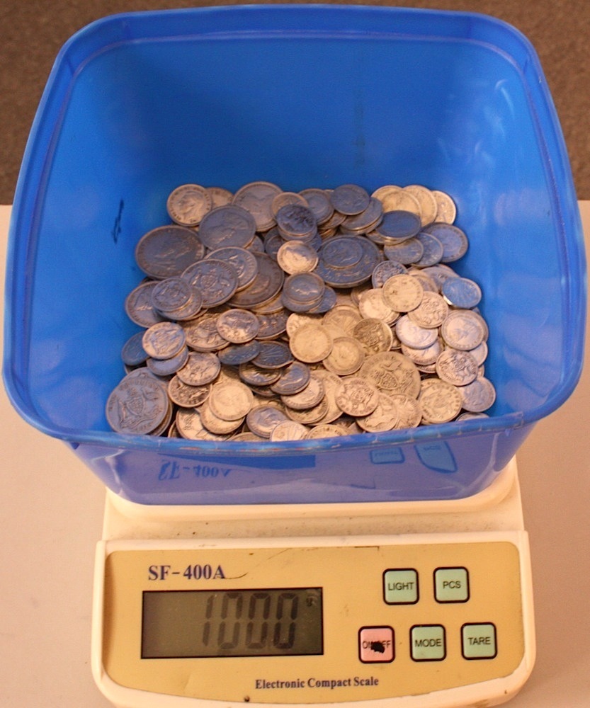 1kg Kilo Bag of Mixed Pre 1946 (92.5% Pure) Australian Silver Coins ASW=0.925kg product image