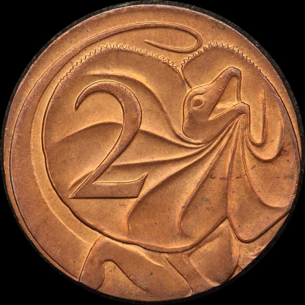 Australia 2 Cent Error Coin (Struck On 1 Cent Planchet) PCGS MS65RB product image