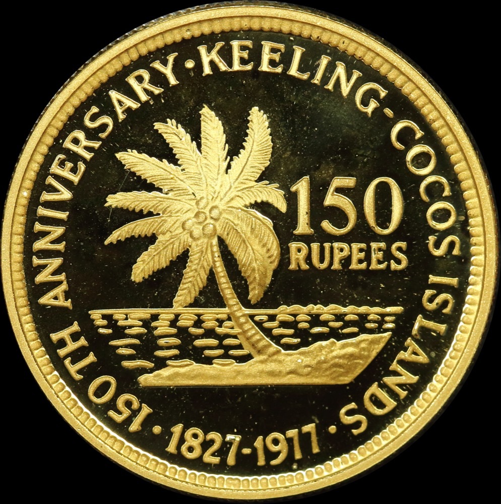 Keeling-Cocos Islands Gold 1977 Proof 150 Rupee Coin