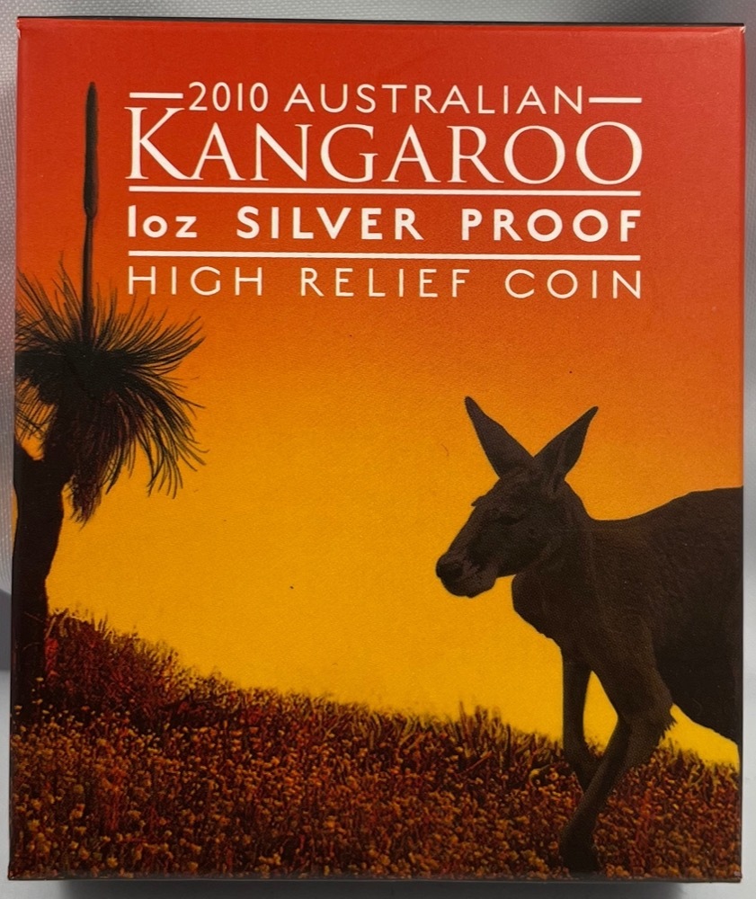 2010 Silver One Ounce Proof Coin High Relief Kangaroo product image