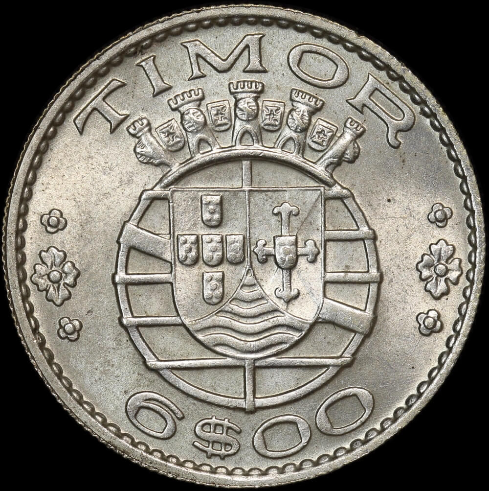 Timor 1958 Silver 6 Escudos KM#15 Uncirculated product image