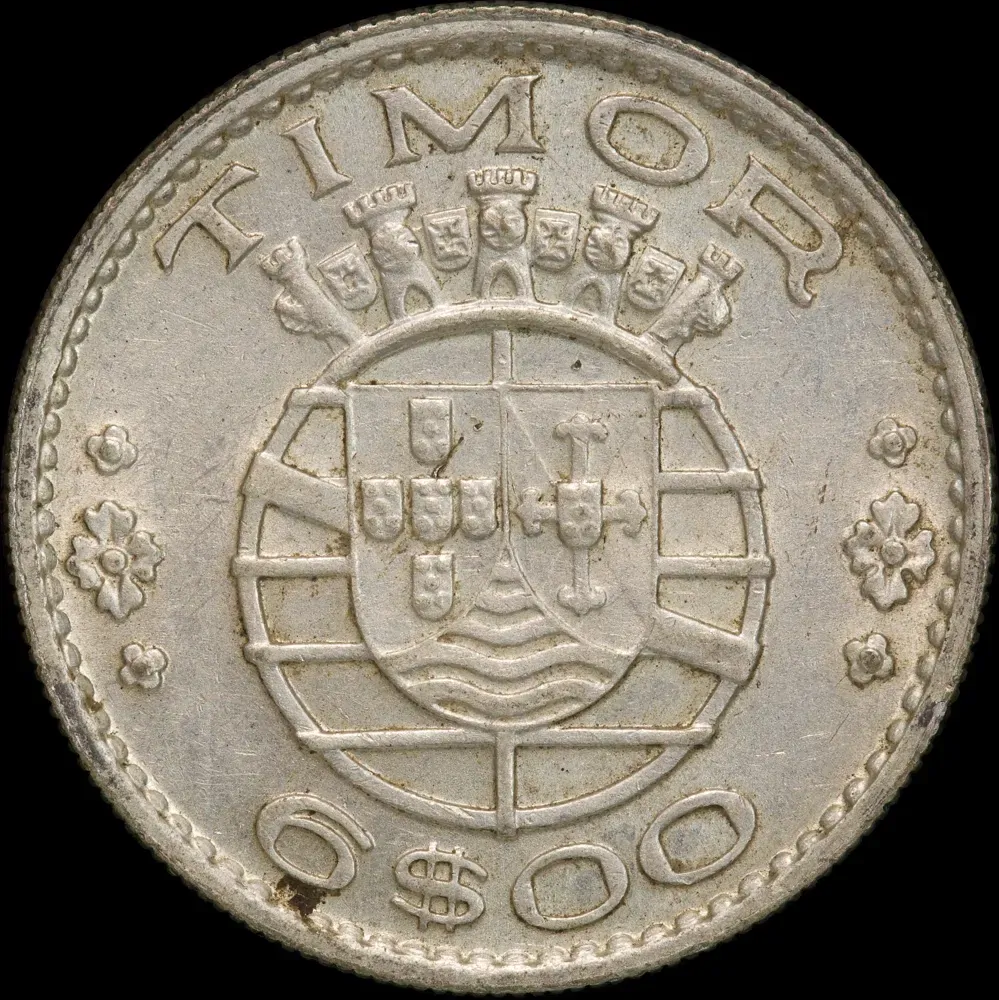 Timor 1958 Silver 6 Escudos KM#15 Uncirculated product image