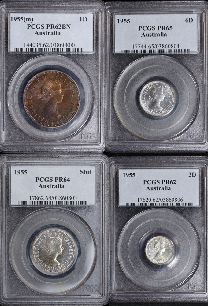 1955 Proof Coin Set (4) Melbourne Mint PCGS PR 62-65 product image