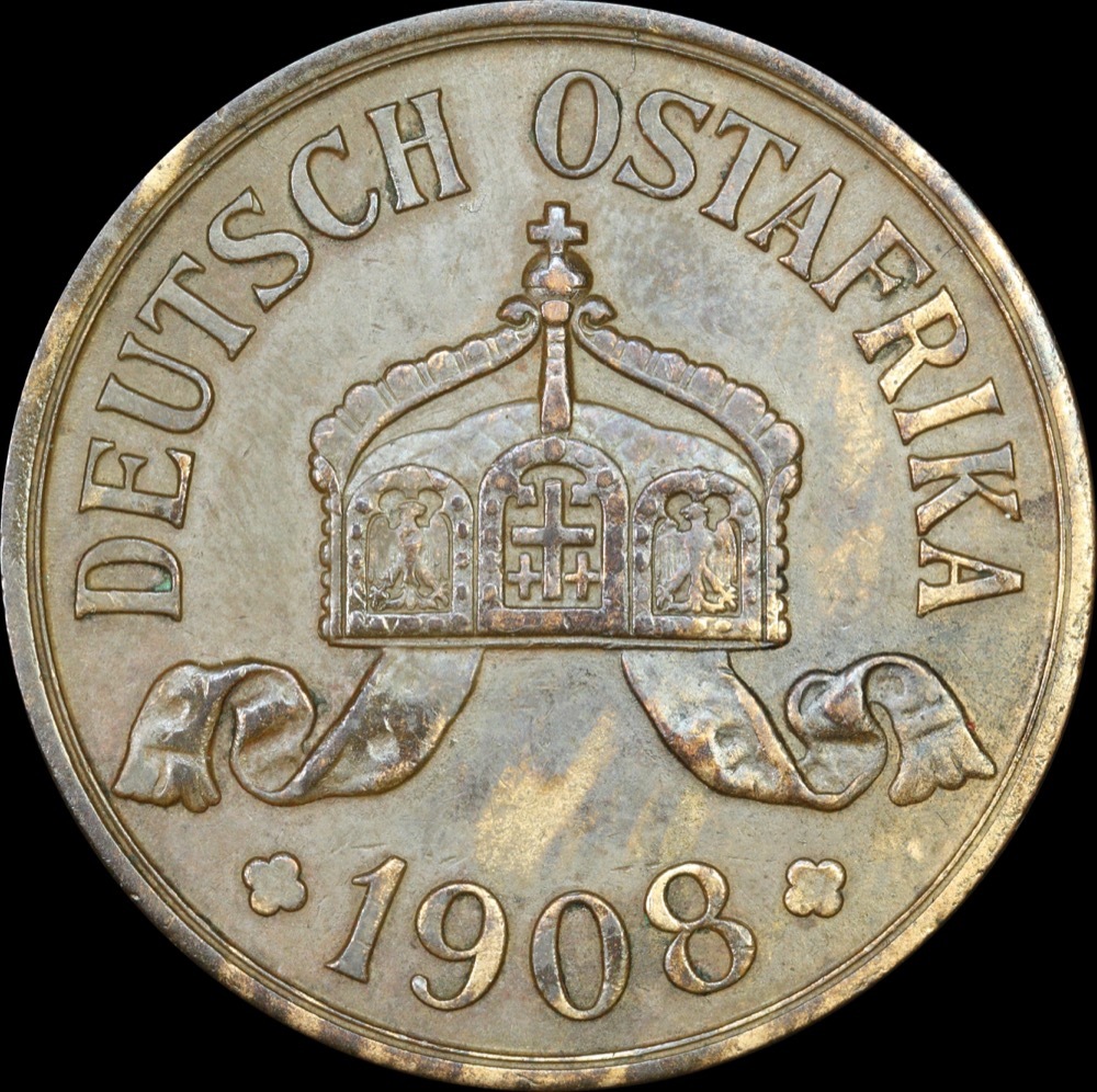German East Africa 1908-J 5 Heller KM#11 Good Very Fine product image