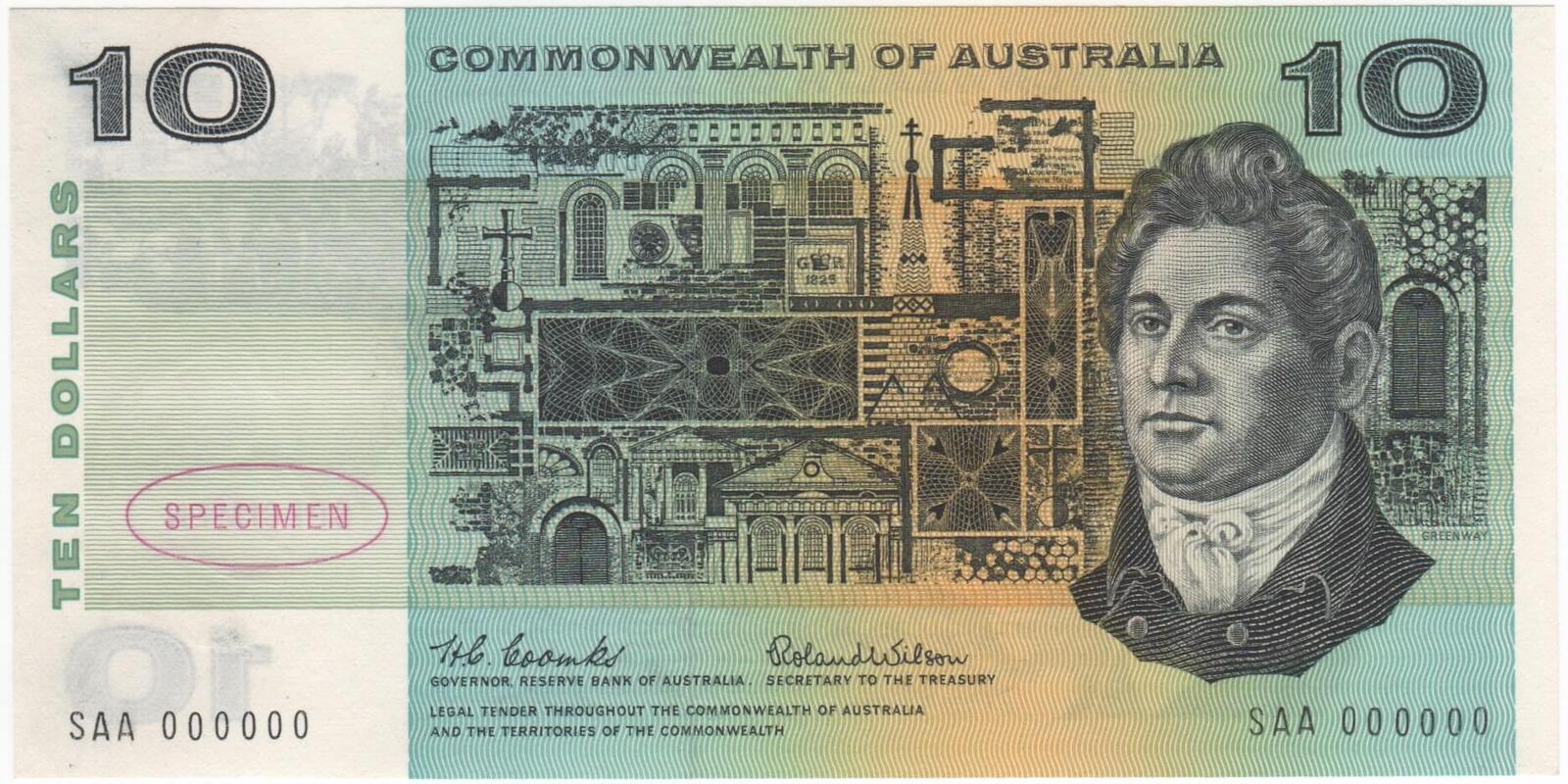 1966 $10 Specimen Note Type 1 Coombs/Wilson about Unc product image