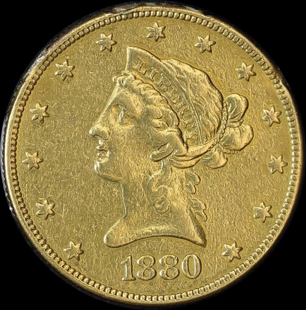 United States 1880 Gold $10 Liberty Eagle good VF product image
