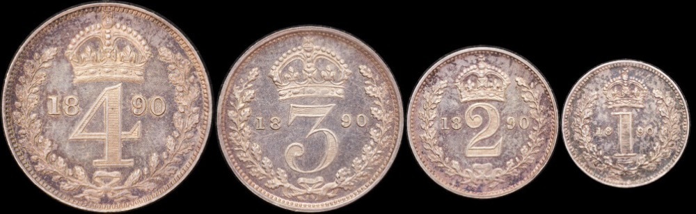 1890 Silver Maundy Coin Set Victoria S#3932 Uncirculated product image