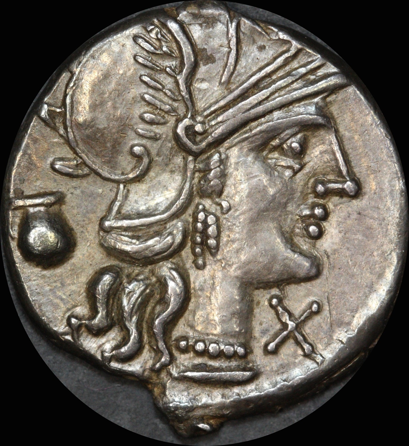 Ancient Rome (Republican) 137 BC Sextus Pompeius Fostlus Silver Denarius RRC 235/1a EF product image