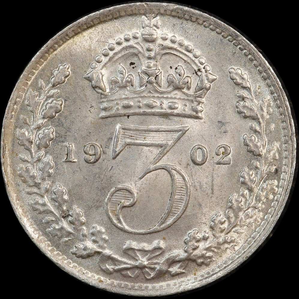 1902 Silver Threepence Edward VII S#3984 Uncirculated product image