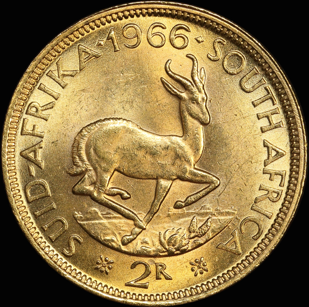 South Africa 1966 Gold 2 Rand KM#64 Uncirculated product image