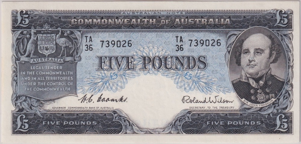 1954 Five Pound Coombs/Wilson R49 PCGS AU50 product image