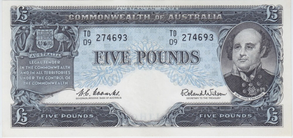 1960 Five Pound TD/09 Last Prefix Coombs/Wilson R50L Uncirculated product image