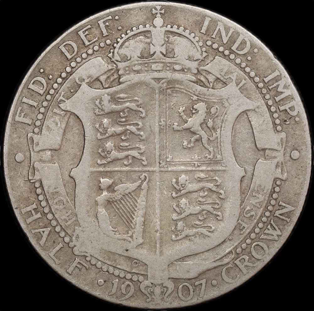 1907 Silver Half Crown Edward VII S#3980 Fine product image