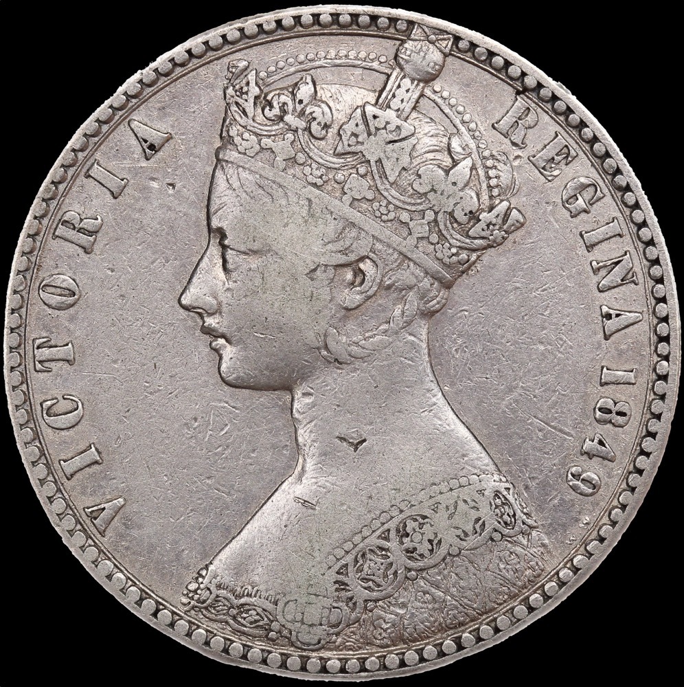 1849 Silver Godless Florin Victoria S#3890 AVF product image