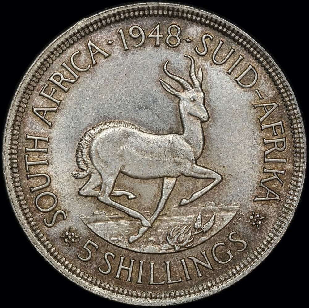South Africa 1948 Silver 5 Shillings KM#40.1 Uncirculated product image