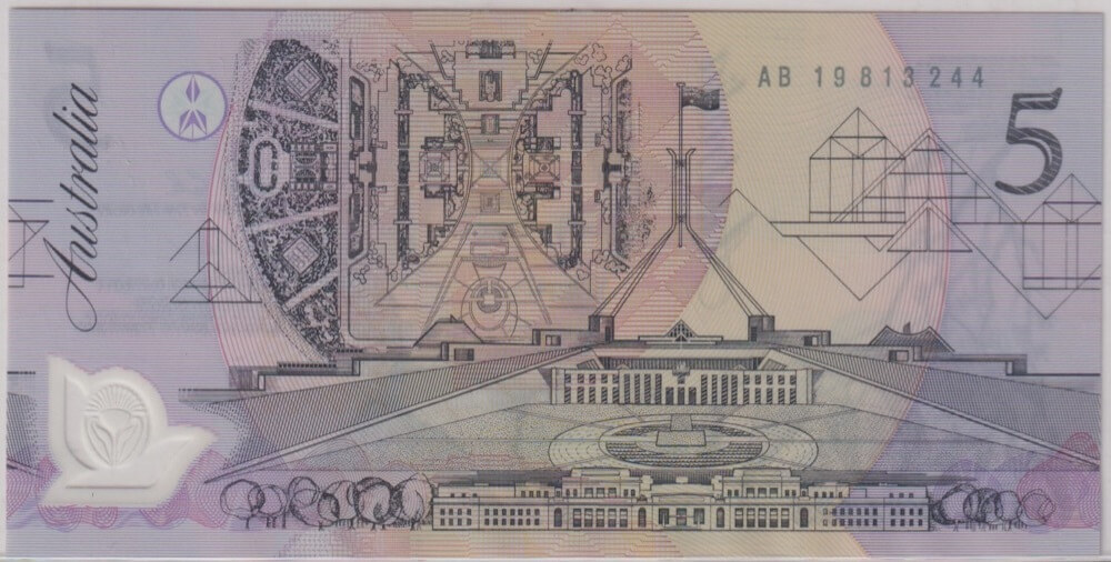 1992 $5 Note Fraser/Cole AB19 Last Prefix R214L PCGS Superb Gem Unc 67 OPQ product image