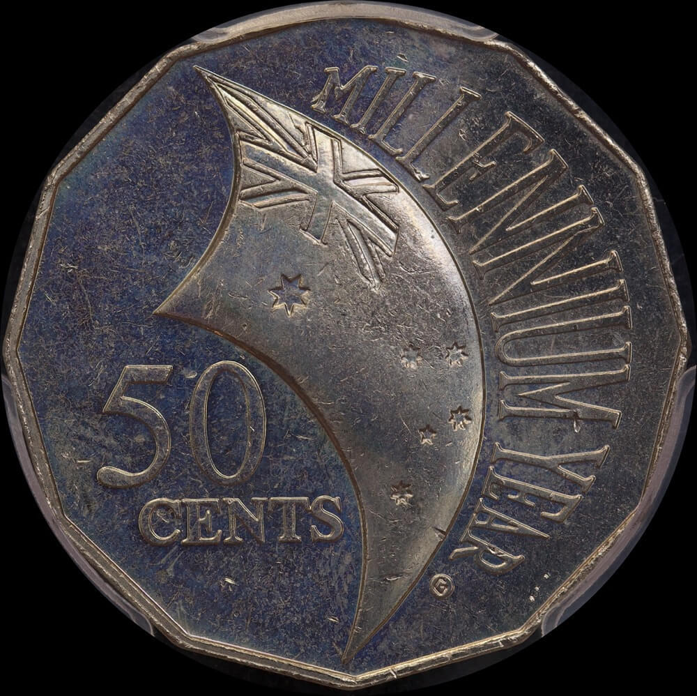 2000 50 Cent Millennium Incuse Flag PCGS MS 63 product image