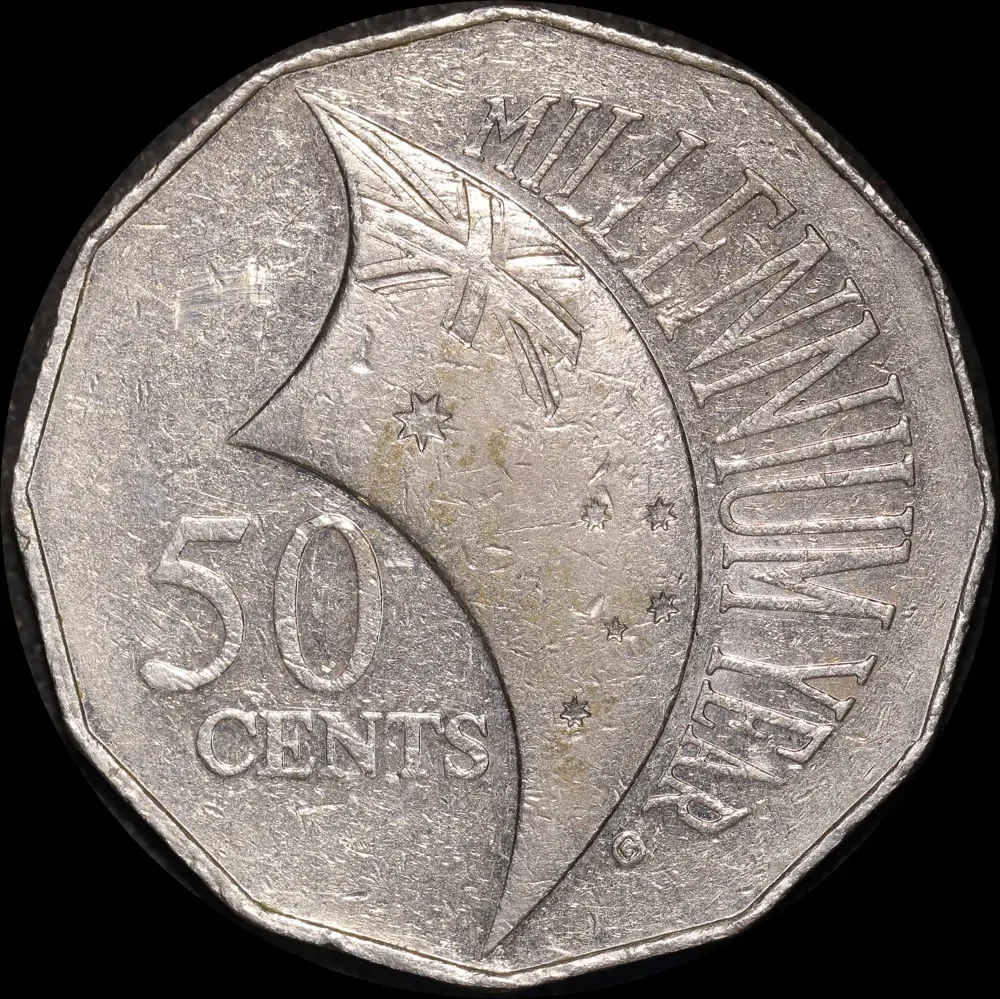 2000 50 Cent Millennium Incuse Flag Extremely Fine product image