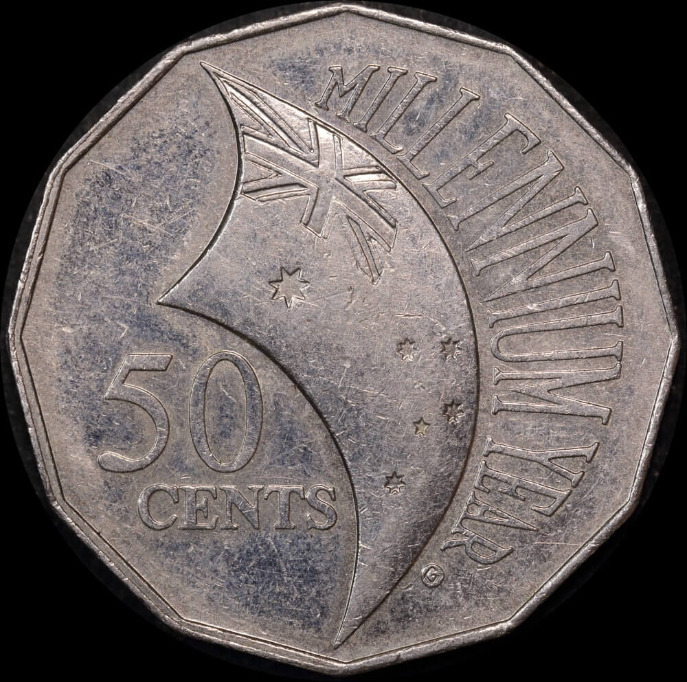 2000 50 Cent MIllennium Flag (Incuse Variety) good EF product image
