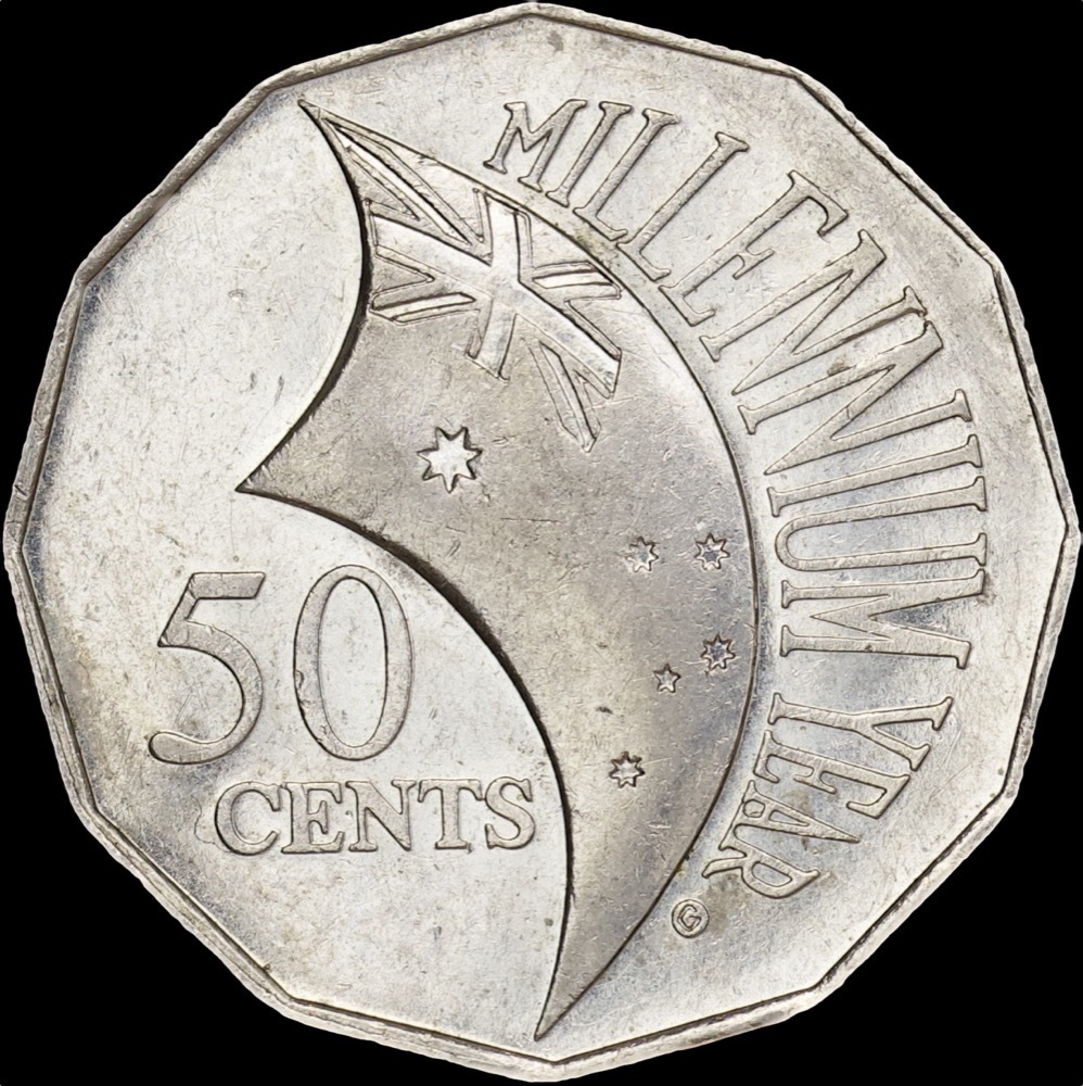 2000 50 Cent MIllennium Flag (Incuse Variety) good EF product image