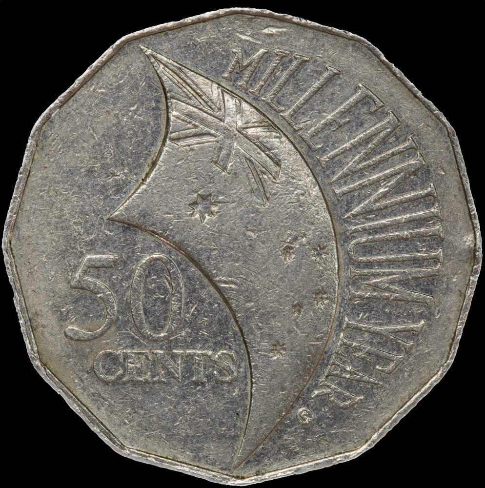 2000 50 Cent MIllennium Flag (Incuse Variety) good VF product image