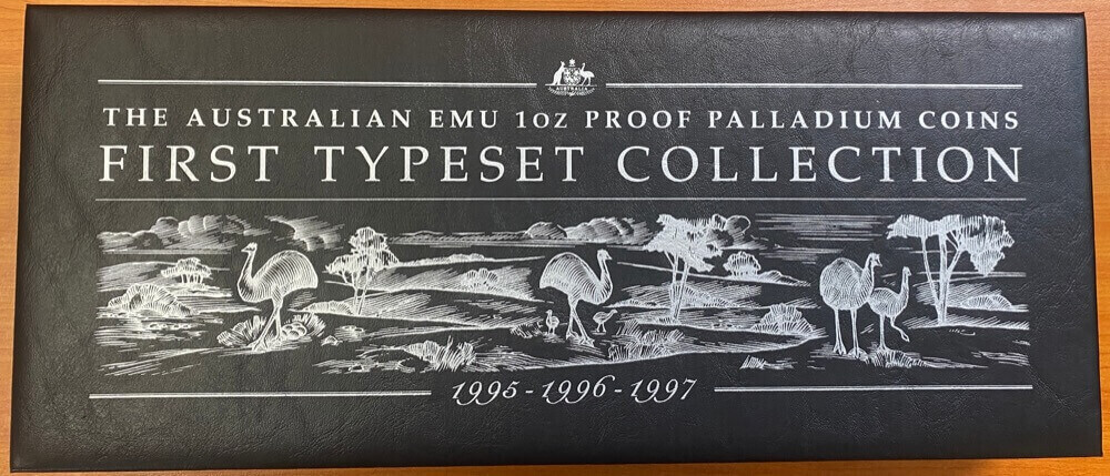 Australia 1oz Palladium 3 Coin Proof Set Emu 1995 to 1997 in Presentation Case product image