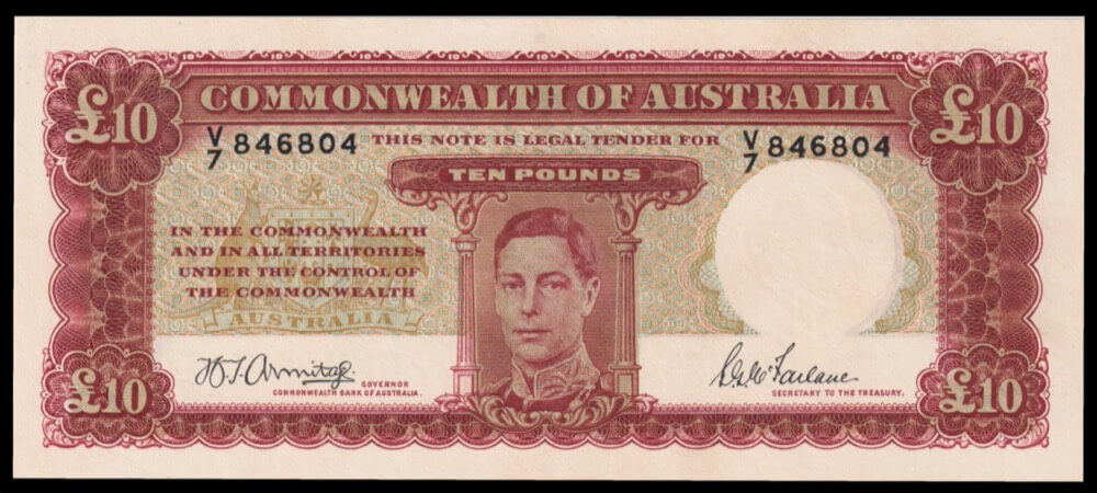 1943 Ten Pound Armitage/McFarlane R59 Extremely Fine product image