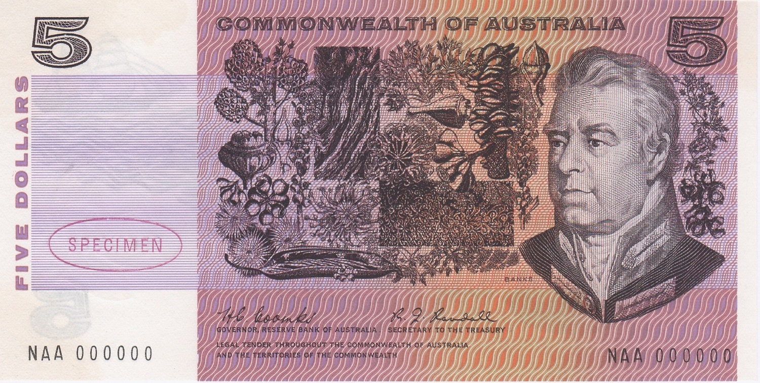 1967 $5 Specimen Note Type 1 Coombs/Randall Uncirculated product image