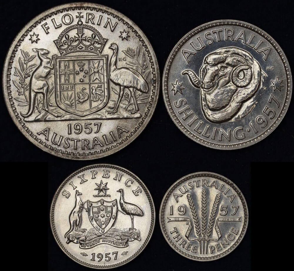 1957 Melbourne 4-Coin Silver Proof Set product image