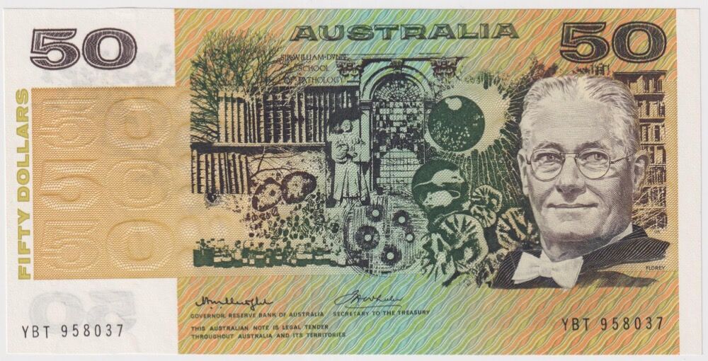 1976 $50 Note Centre Thread Knight/Wheeler R506A Uncirculated product image