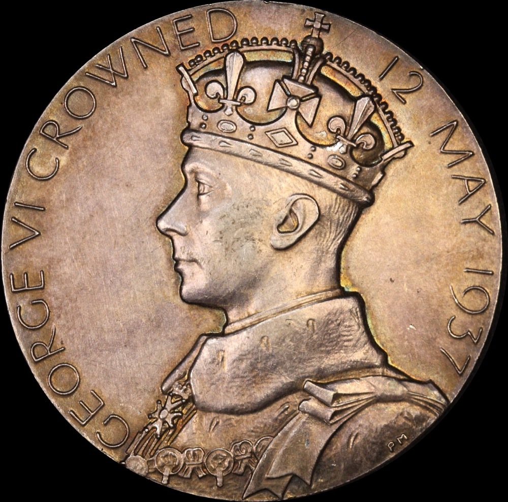 Great Britain Coronation Medal Silver 1937 George VI 32mm product image