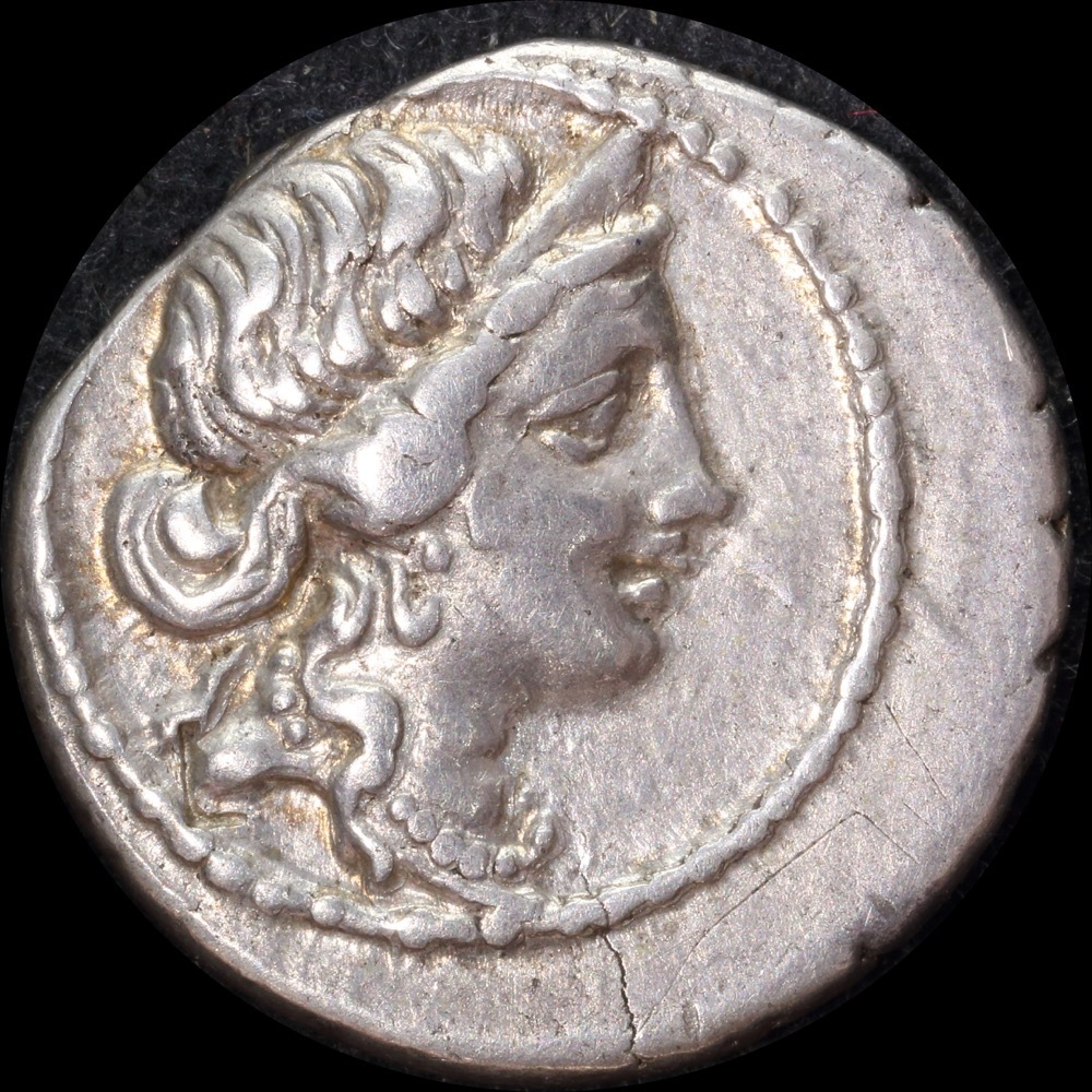 Ancient Rome (Imperatorial) 47 - 46 BC Julius Caesar Silver Denarius Venus / Aeneas Crawford 458/1 good VF product image