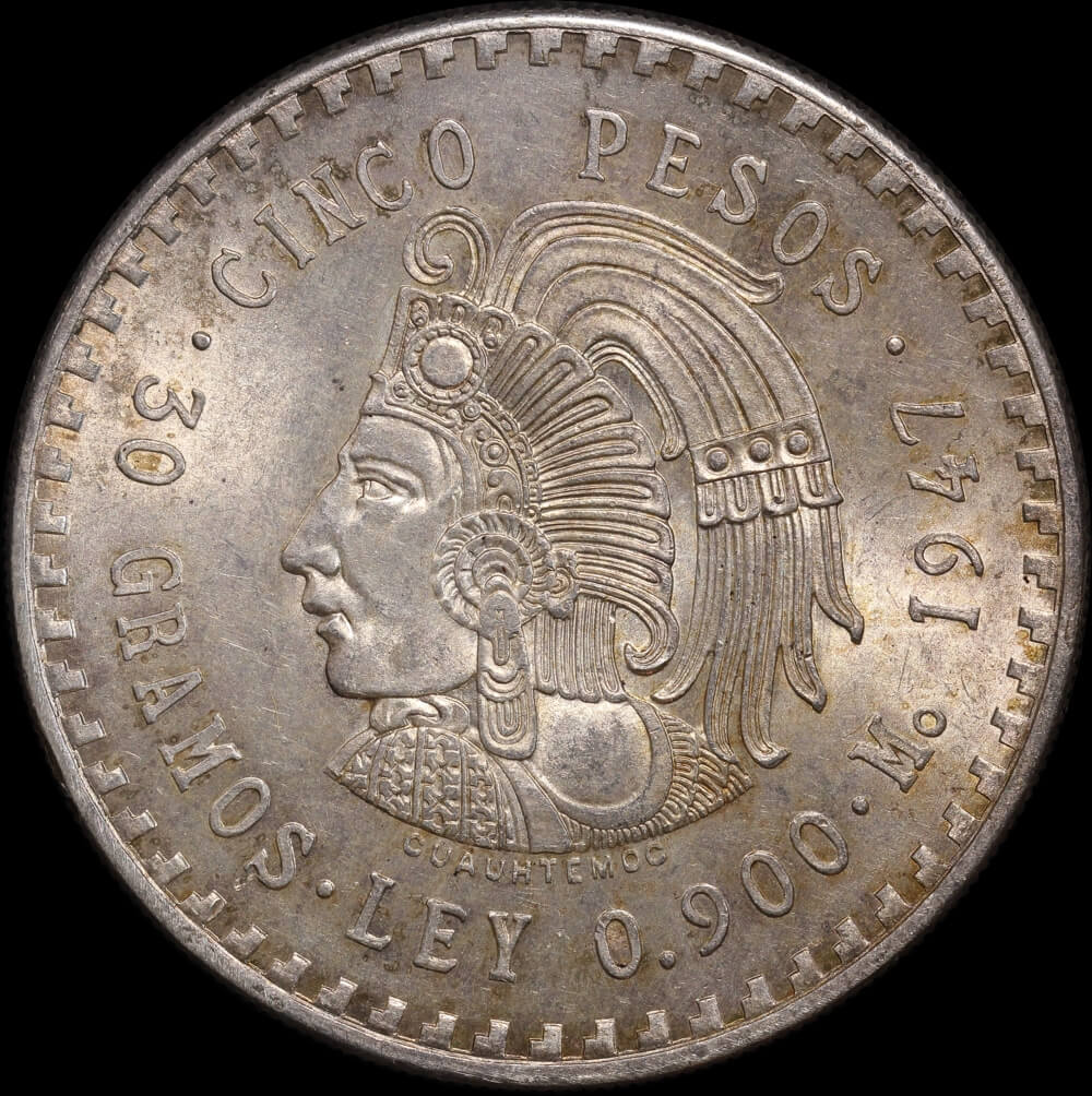 Mexico 1947 Silver 5 Pesos KM#465 Uncirculated product image