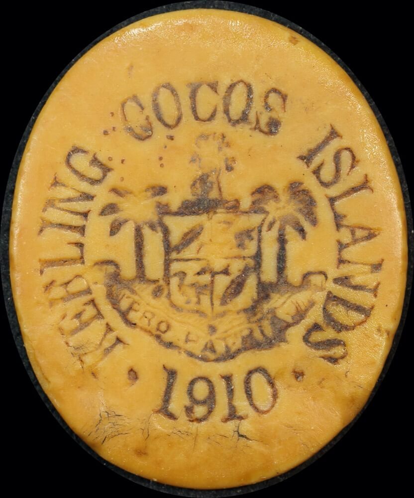 Keeling Cocos Islands 1913 Ivorine 5 Cents KM#Tn1 about VF product image