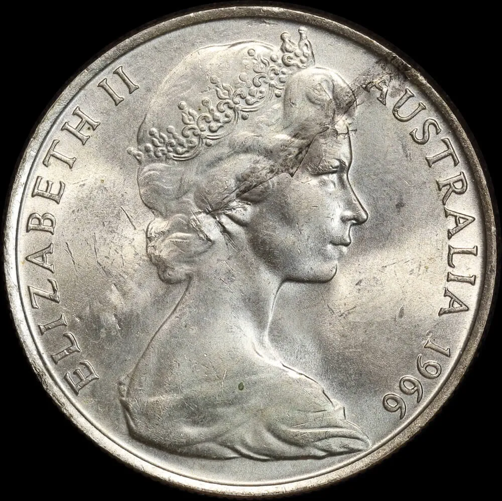 1966 50 Cent Coin Obverse Planchet Flaw Error Uncirculated product image