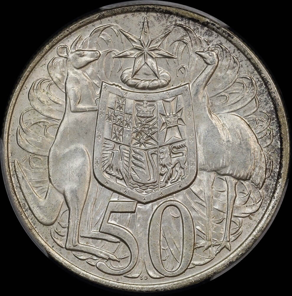 Australia 1966 Fifty Cent Silver Round Choice Unc (PCGS MS 63) product image