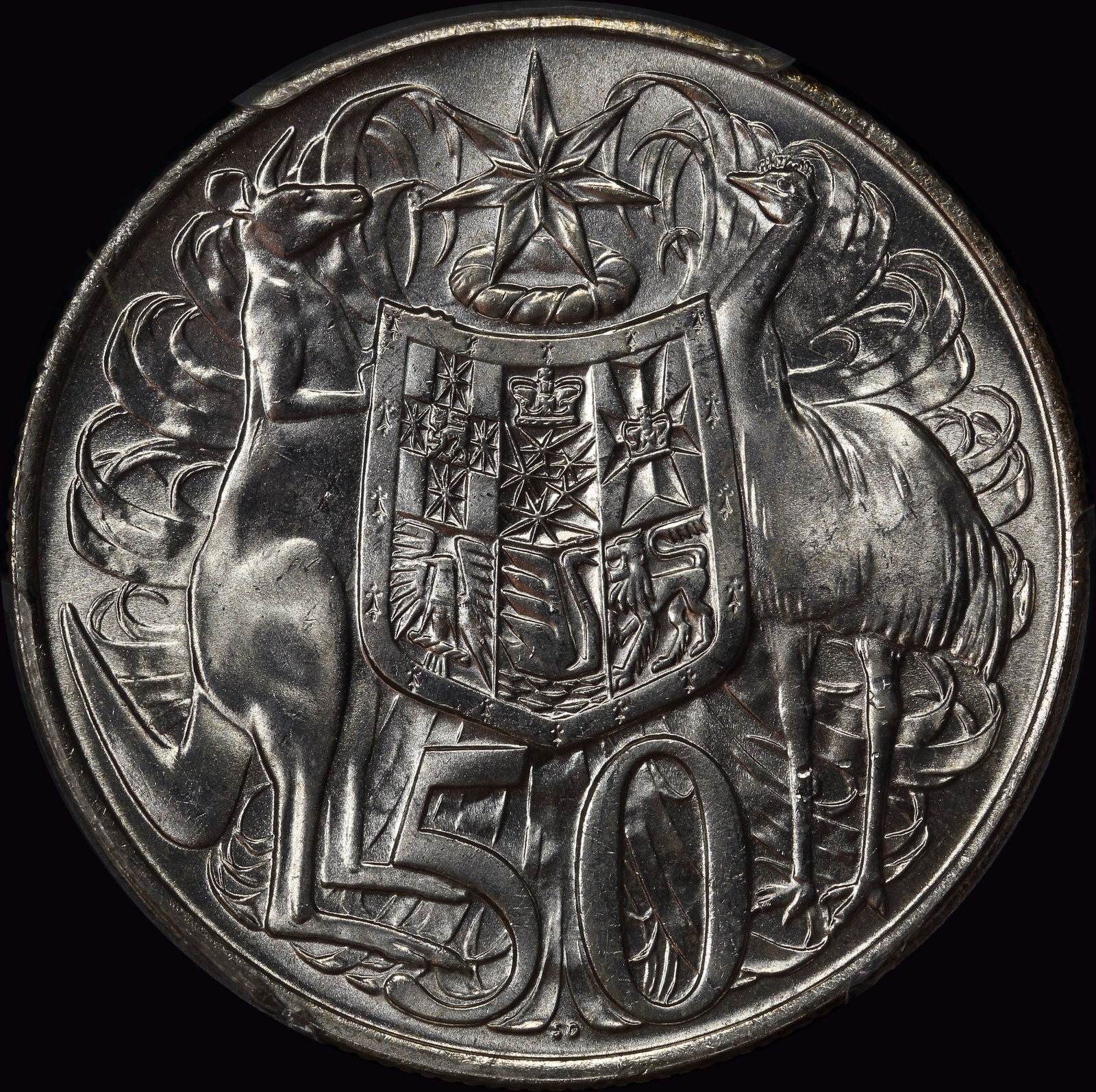 Australia 1966 Fifty Cent Silver Round Gem Unc (PCGS MS 65) product image