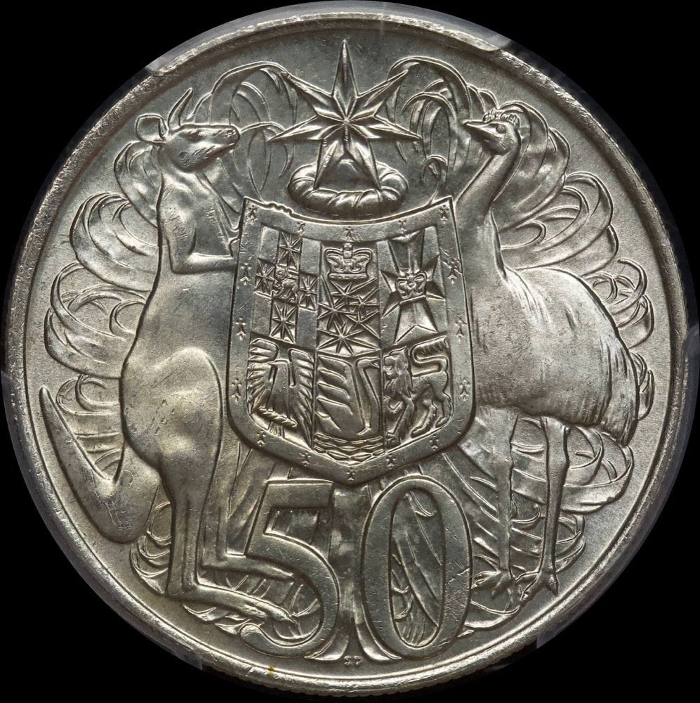 Australia 1966 Fifty Cent Silver Round Gem Uncirculated (PCGS MS66) product image