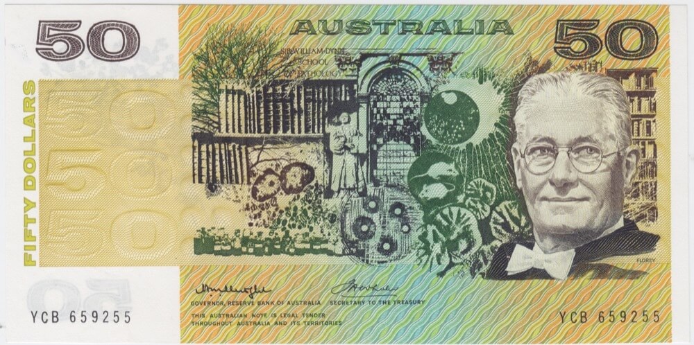 1976 $50 Note Gothic Serials Side Thread Knight/Wheeler R506B Uncirculated product image