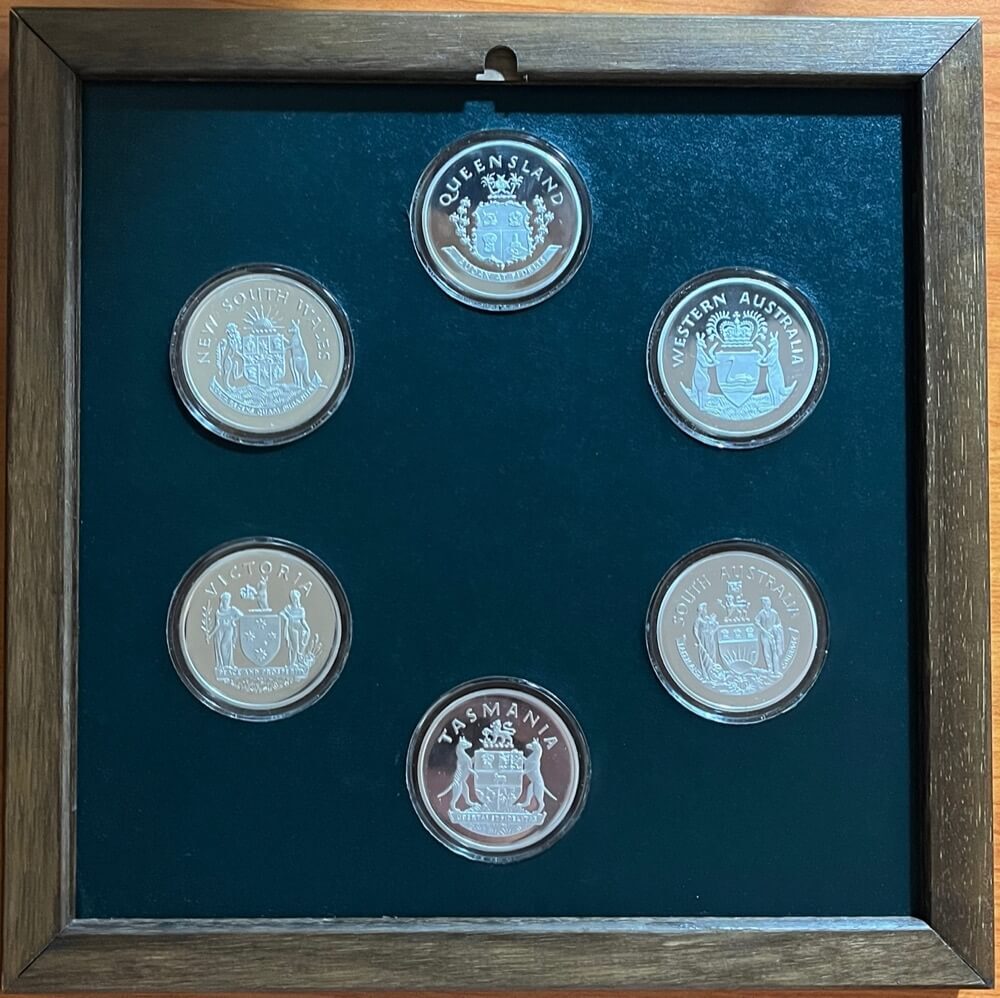 Set of 6 Silver Medallions Australian State Medals product image