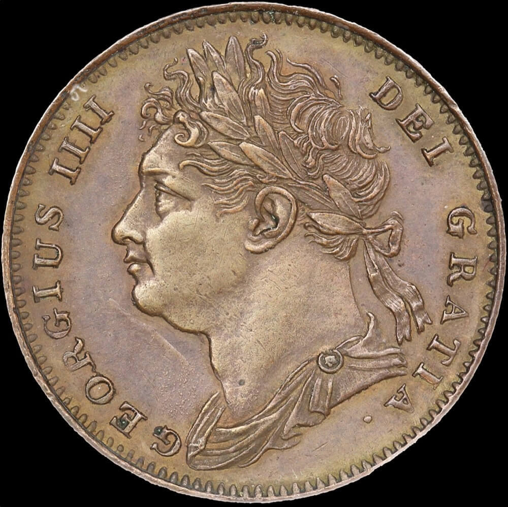1821 Copper Farthing George IV S#3822 good EF product image