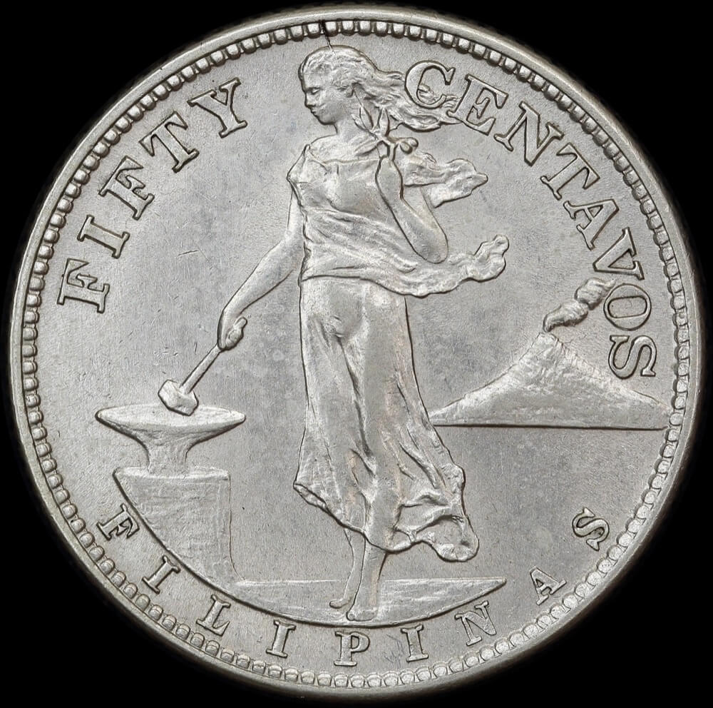 Philippines 1944-S Silver 50 Centavos KM#183 Uncirculated product image