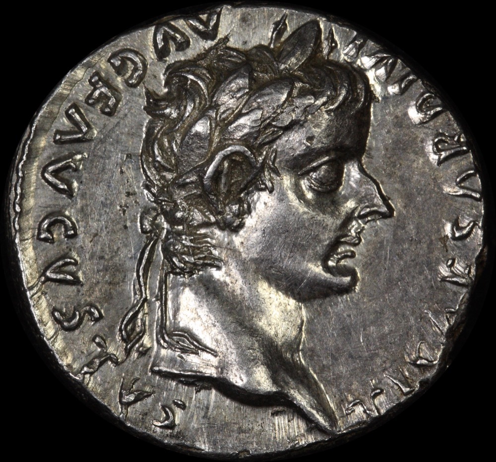 Ancient Rome (Imperial) 14-37 AD Tiberius Silver Denarius Tribute Penny RIC# 26 about EF product image